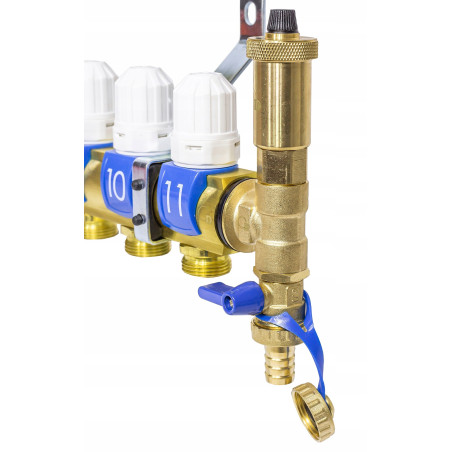 ROZDZIELACZ OGRZEWANIA PODŁOGOWEGO PODŁOGÓWKI 2 OBWODY SEKCJE MOSIĘŻNY