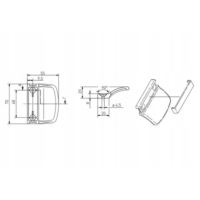 Zatrzask Balkonowy Pochwyt Uchwyt Do Drzwi Balkonowych Zamek Palacza BIAŁY