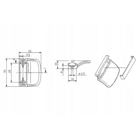 Zatrzask Balkonowy Pochwyt Uchwyt Do Drzwi Balkonowych Zamek Palacza brąz