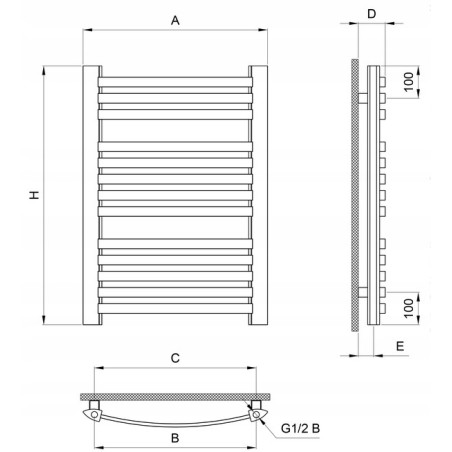 Grzejnik łazienkowy 406W 470x1000 mm DIAMOND GR3