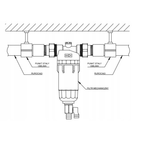 FILTR DO WODY MECHANICZNY SAMOCZYSZCZĄCY Z MANOMETREM 3/4" DN20 Z PŁUKANIEM