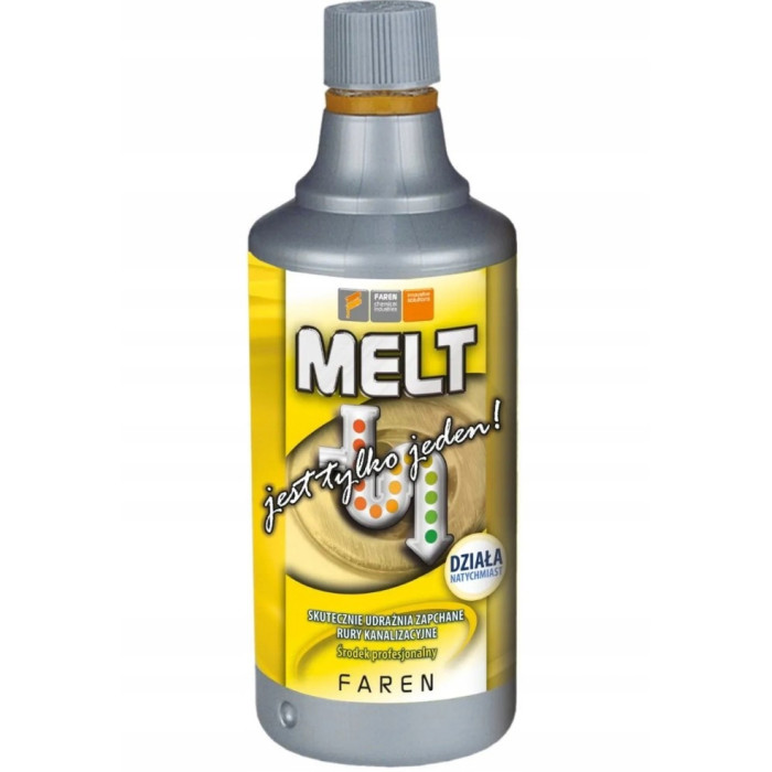 MELT ŚRODEK PREPARAT DO UDRAŻNIANIA RUR SYFONÓW KANALIZACYJNYCH MOCNY 750ML