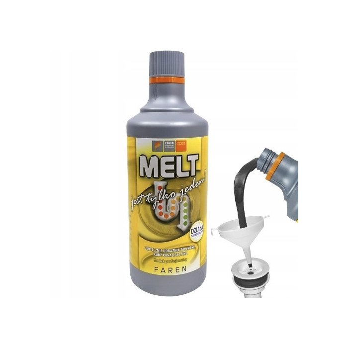 MELT ŚRODEK PREPARAT DO UDRAŻNIANIA RUR SYFONÓW KANALIZACYJNYCH MOCNY 750ML