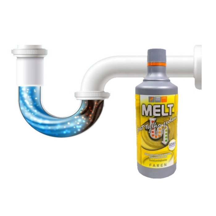 MELT ŚRODEK PREPARAT DO UDRAŻNIANIA RUR SYFONÓW KANALIZACYJNYCH MOCNY 750ML