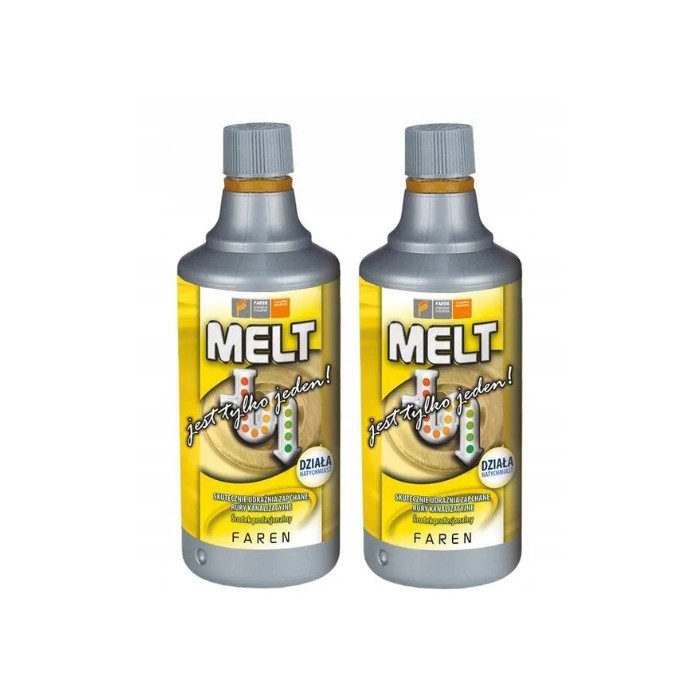 MELT ŚRODEK DO UDRAŻNIANIA RUR KANALIZACYJNYCH MOCNY 750ML 2 SZTUKI