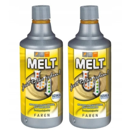 MELT ŚRODEK DO UDRAŻNIANIA RUR KANALIZACYJNYCH MOCNY 750ML 2 SZTUKI