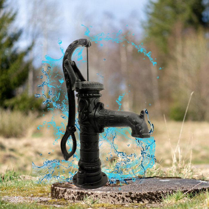 POMPA ABISYNKA RĘCZNA OGRODOWA OZDOBNA CZARNA ŻELIWNA DO WODY MOCNA WYDAJNA