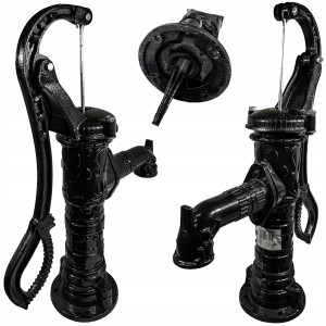 POMPA ABISYNKA RĘCZNA OGRODOWA OZDOBNA CZARNA ŻELIWNA DO WODY MOCNA WYDAJNA