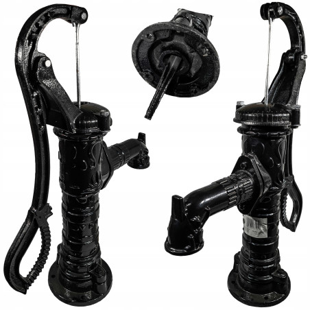 POMPA ABISYNKA RĘCZNA OGRODOWA OZDOBNA CZARNA ŻELIWNA DO WODY MOCNA WYDAJNA