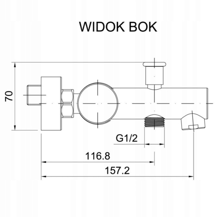 Bateria wannowa jednouchwytowa CZARNA ARUBA ścienna Diamond