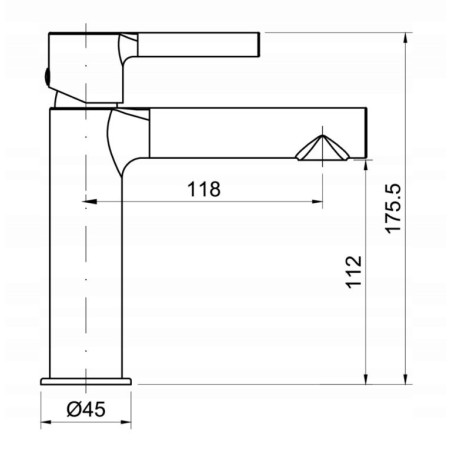 Bateria umywalkowa jednouchwytowa stojąca Aruba Diamond Czarna