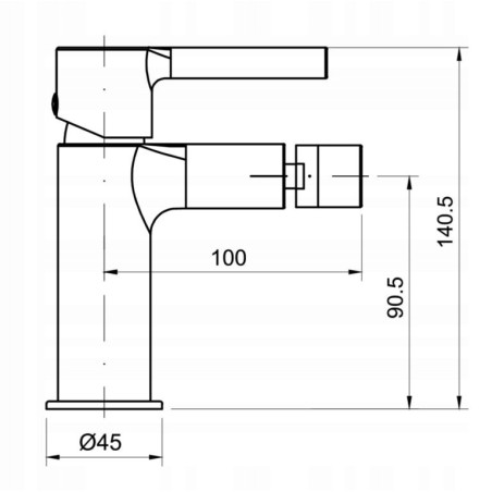 Bateria bidetowa jednouchwytowa Aruba Diamond Chrom
