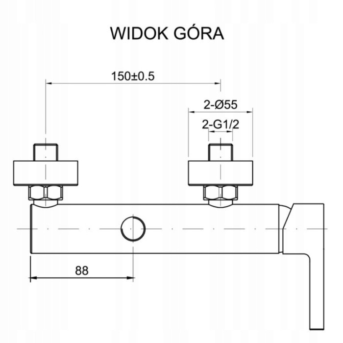 Bateria natryskowa jednouchwytowa Aruba Diamond Czarna