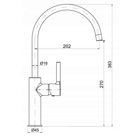 Bateria zlewozmywakowa jednouchwytowa Aruba Diamond Czarna