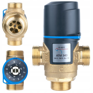 ZAWÓR TERMOSTATYCZNY MIESZAJĄCY 3/4" ATM 343 35-60°C Kvs 1,6 m3/h AFRISO