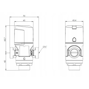 ZAWÓR TERMOSTATYCZNY MIESZAJĄCY 3/4" ATM 343 35-60°C Kvs 1,6 m3/h AFRISO