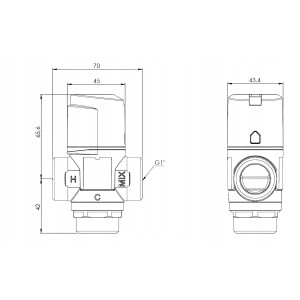 ZAWÓR MIESZAJĄCY TERMOSTATYCZNY ATM883 DN25 GZ 5/4" 35-60°C 4,2 m3/h AFRISO