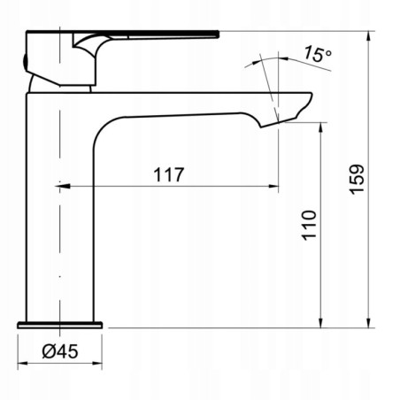 Bateria umywalkowa jednouchwytowa stojąca BORNEO Diamond Chrom