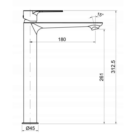 Bateria umywalkowa jednouchwytowa nablatowa BORNEO Diamond Chrom