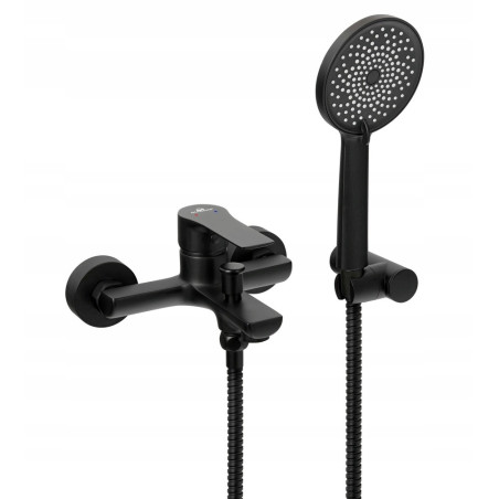 Bateria wannowa ścienna jednouchwytowa BORNEO Diamond czarna