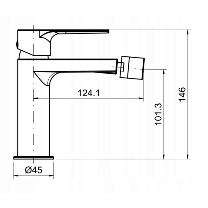 Bateria bidetowa jednouchwytowa BORNEO Diamond Chrom