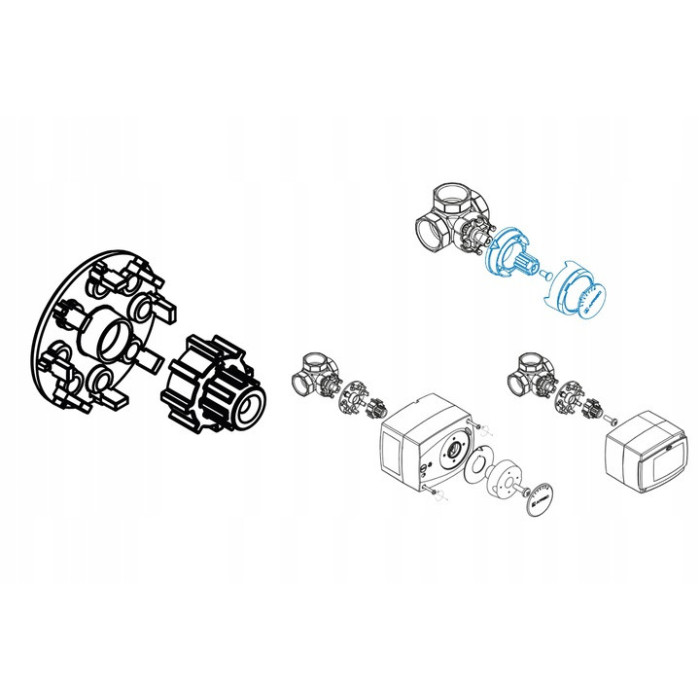 SIŁOWNIK AFRISO 3-PUNKTOWY 230V ARM 141 ZAWORU ZAWORÓW MIESZAJĄCYCH ADAPTER