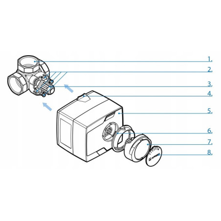 SIŁOWNIK NAPĘD ELEKTRYCZNY DO ZAWORÓW MIESZAJĄCYCH ARM 343 PROCLICK AFRISO