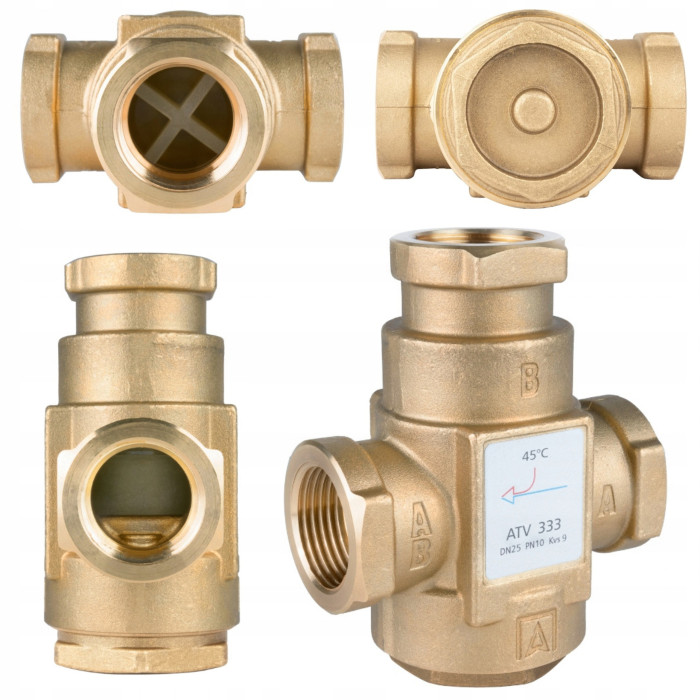 ZAWÓR TEMPERATUROWY OCHRONY POWROTU KOTŁA ATV 333DN25 Ø 1" 9m/h 45°C AFRISO