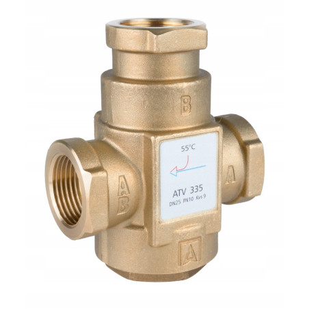 ZAWÓR TEMPERATUROWY OCHRONY POWROTU KOTŁA ATV335 DN25 Ø 1" 9m/h 55°C AFRISO