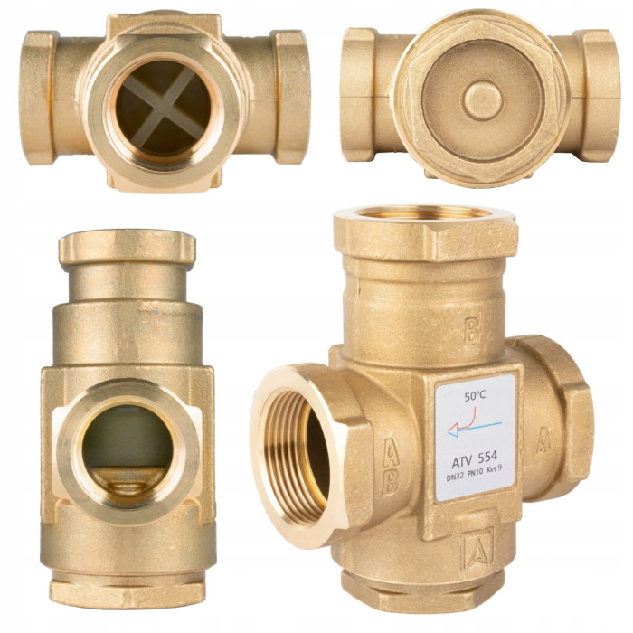 ZAWÓR TEMPERATUROWY OCHRONY POWROTU KOTŁA ATV554 DN32 5/4" 9m/h 50°C AFRISO