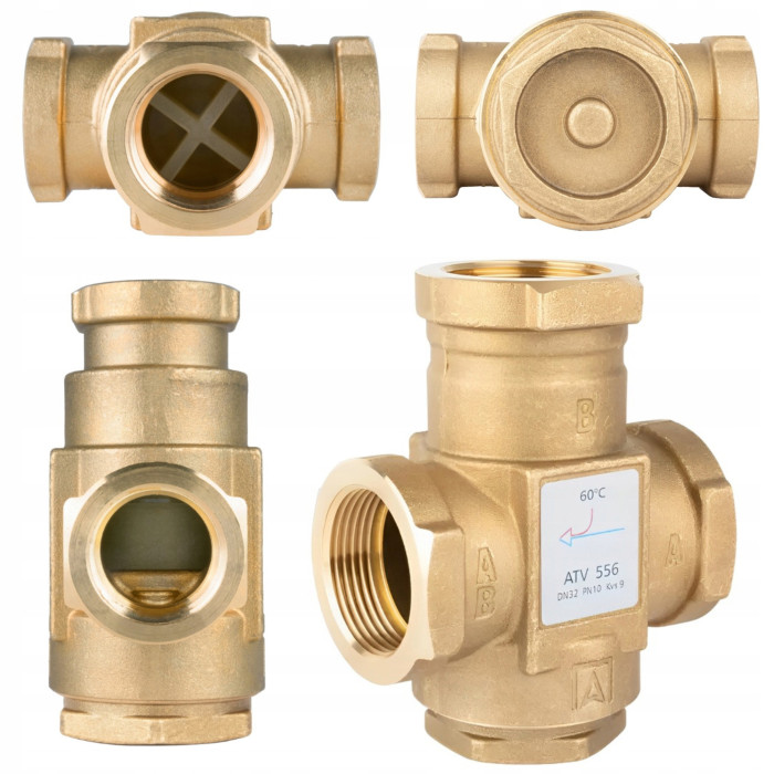 ZAWÓR TEMPERATUROWY OCHRONY POWROTU KOTŁA ATV556 DN32 5/4" 9m/h 60°C AFRISO