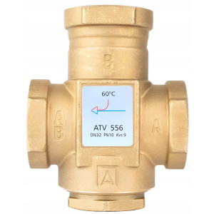 ZAWÓR TEMPERATUROWY OCHRONY POWROTU KOTŁA ATV556 DN32 5/4" 9m/h 60°C AFRISO