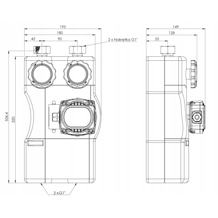 GRUPA POMPOWA BPG 240 DN20 POMPA AFRISO APH DO INSTALACJI GRZEWCZYCH