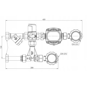 GRUPA POMPOWA BPS 991 AP z zaworem termostatycznym ATM 561 pompa APH AFRISO