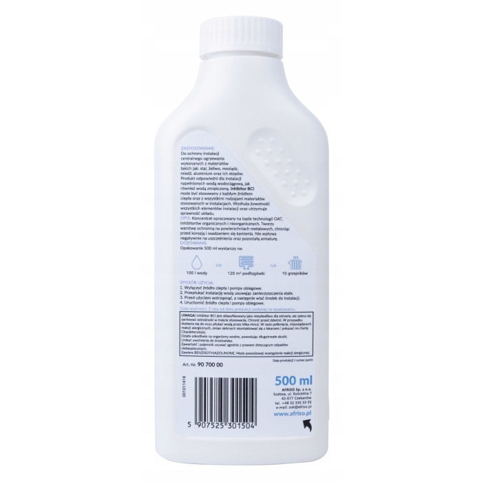 INHIBITOR KOROZJI OSADÓW DO OCHRONY INSTALACJI C.O KONCENTRAT BCI AFRISO