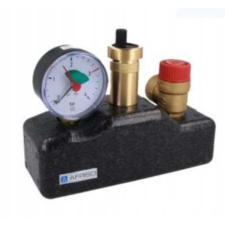 GRUPA Z ZAWOREM BEZPIECZEŃSTWA MS 3 BAR DO KOTŁA KSG Z IZOLACJĄ AFRISO