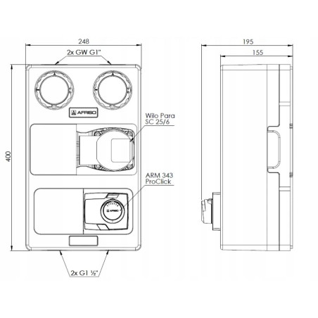 Grupa pompowa Afriso PrimoTherm K 180-2 AFRISO