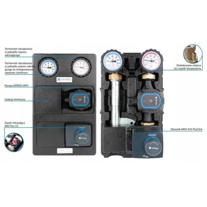 GRUPA POMPOWA PRIMOTHERM AFRISO ZAWÓR MIESZAJĄCY SIŁOWNIK ARM 343 POMPA APH