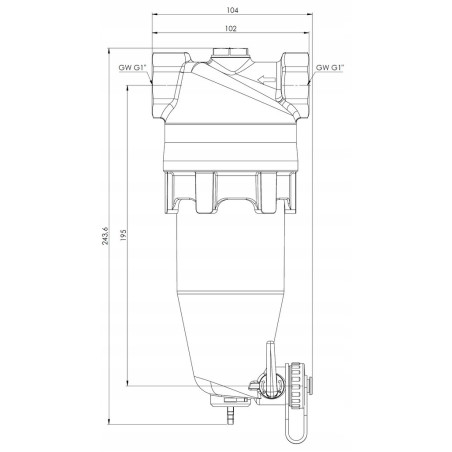 MAGNETYCZNY SEPARATOR ZANIECZYSZCZEŃ ADS180 AFRISO 1'' DN25 do pomp ciepła