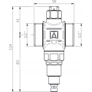 ZAWÓR ANTYZAMROŻENIOWY PRZECIW ZAMROŻENIOWY MOSIĘŻNY 100 1"GZ DN25 AFRISO