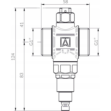 ZAWÓR ANTYZAMROŻENIOWY PRZECIW ZAMROŻENIOWY MOSIĘŻNY 100 1"GZ DN25 AFRISO