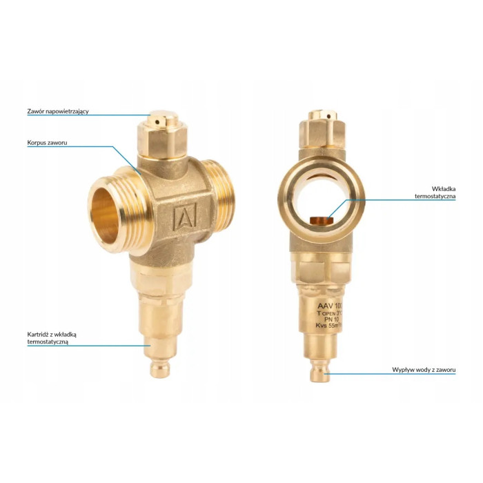 ZAWÓR ANTYZAMROŻENIOWY PRZECIW ZAMROŻENIOWY MOSIĘŻNY 100 1"GZ DN25 AFRISO