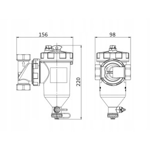 FILTR MAGNETYCZNY SEPARATOR ZANIECZYSZCZEŃ ADS160 AFRISO GW G1'' W IZOLACJI