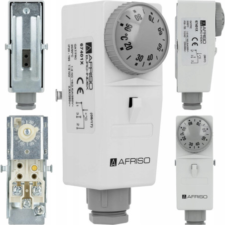 STEROWNIK TERMOSTAT PRZYLGOWY NA RURĘ POMPY C.O BRC 20-90°C AFRISO