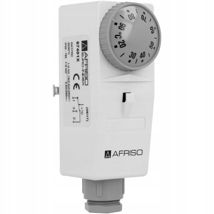 STEROWNIK TERMOSTAT PRZYLGOWY NA RURĘ POMPY C.O BRC 20-90°C AFRISO