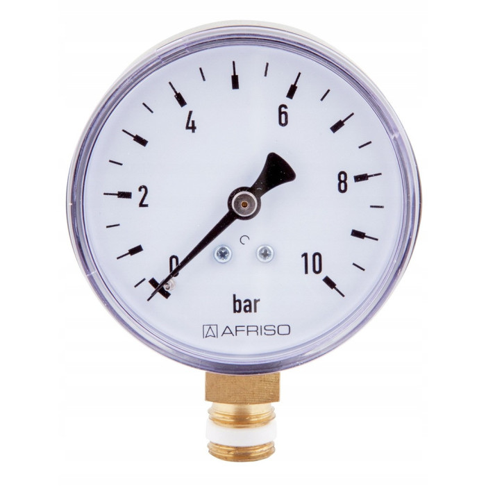 MANOMETR RADIALNY DOLNY RF 63 fi 63 mm 0÷10 bar G1/4" kl. 2,5 AFRISO