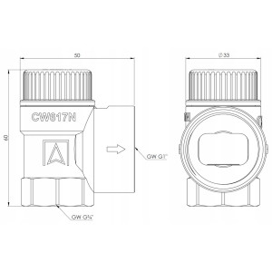 Zawór bezpieczeństwa do c.w.u. MSW, 8 bar, 3/4" x 1" AFRISO