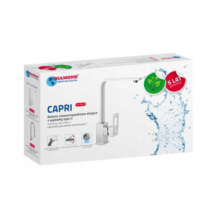 Bateria kuchenna stojąca Capri Diamond Srebrny