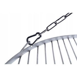 RUSZT DO GRILLA TRÓJNOGU OKRĄGŁY Z ŁAŃCUCHEM NIERDZEWNY POLSKI INOX Ø450 mm