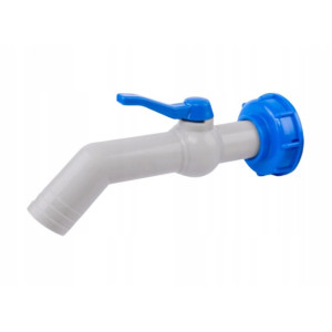 Kran IBC 45° z przyłączem IBCS60x6 na wąż 32 mm z taśmą PTFE Mauzer bradas